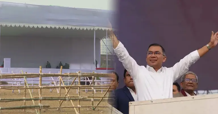 সমাবেশ ঘিরে প্রস্তুতি চলছে ও তারেক রহমান